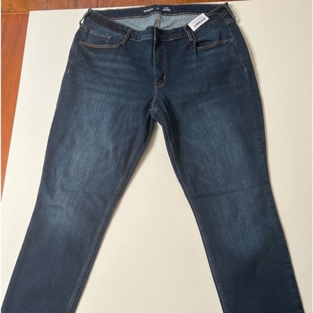 NWT Old Navy Women's Midrise Rockstar Super Skinny Size 18 Jeans Dark 🔥 (Q)